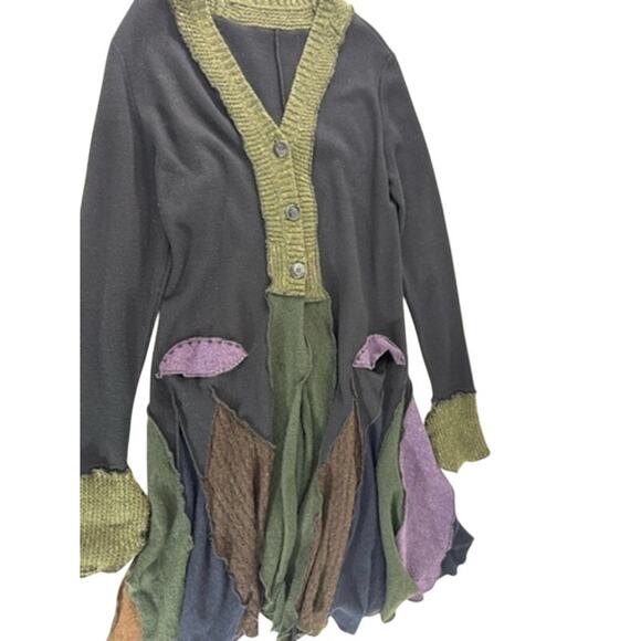 NO TAG- Wool Blend Mixed Materials Sweater Tulip Hem PLZ READ,FINAL SALE! Goth - Picture 5 of 14